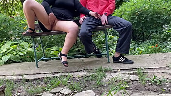 Son in law rubs mother in law's pussy while mother in law makes him cum