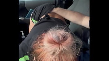 Blonde streetwalker gets paid to suck cock and lets the guy nut in her whore mouth