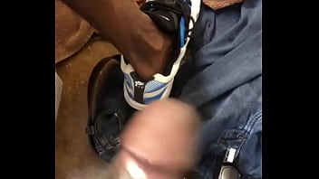 Having fun in restroom