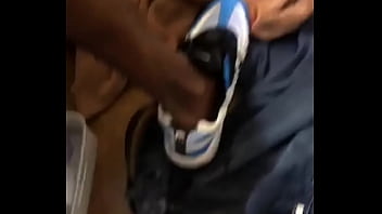 Having fun in restroom