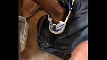 Having fun in restroom