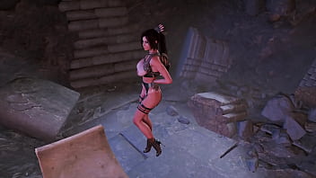 Mature busty lara croft dancing naked at exit of tomb after successful raid Mature busty lara croft dancing naked at exit of tomb after successful raid