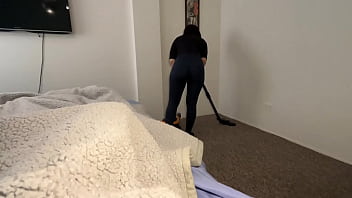 Maid came to clean my room but ended up sitting on my dick with her big white ass