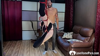 Brunette cuttie in bondage suck my cock like never before