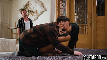 Big boobs curvy asian milf ember snow spreads big ass for some double penetration