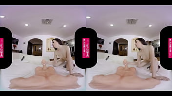 Irresistible hot babe pounds her pussy for you in virtual reality