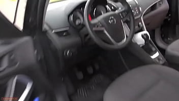 Sweet blonde fucked in car