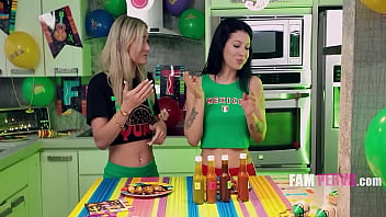 Stepsisters use stepbrother's cum to counteract hot sauce ethan seeks raven lane thea summers