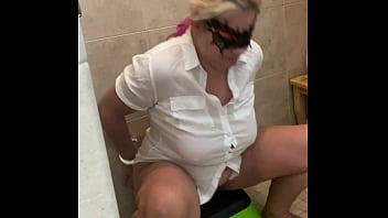 Sexy blonde pissed on for the first time