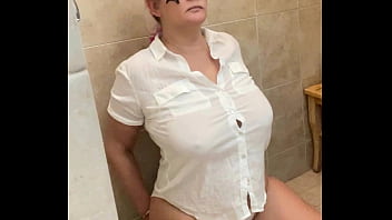 Sexy blonde pissed on for the first time