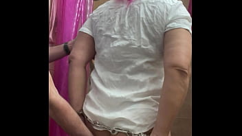 Sexy blonde pissed on for the first time