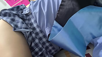 40 year old student earned her bachelor's degree in educational sciences and celebrates by touching her vagina