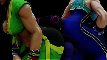 Street fighter chunli laura ass sandwich juri
