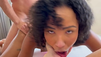 Backstage surprise threesome with hot teen bffs