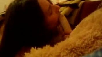 Brunette teen chick sucks and fucks a plastic cock