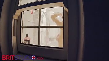 You watch your neighbour in the shower