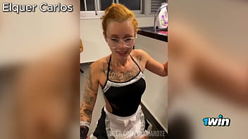 Naughty maid sucking dick while washing my wife's clothes