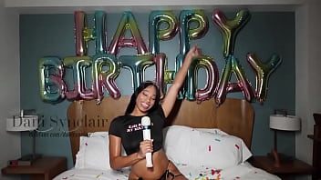 I'm celebrating my special day by giving myself the ultimate pleasure watch me slide this dildo deep inside me feel