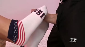 Sweetie teases with ankle socks