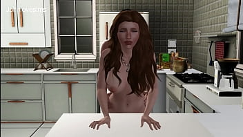 Chico se folla a su mujer milf en la cocina a media noche sims 3