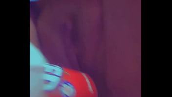 Fat ebony pussy filled with soda can