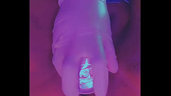 Fat ebony pussy filled with soda can