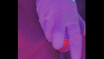 Fat ebony pussy filled with soda can