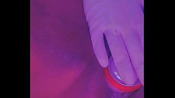 Fat ebony pussy filled with soda can