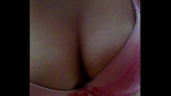 I press boob my gf in pink bra