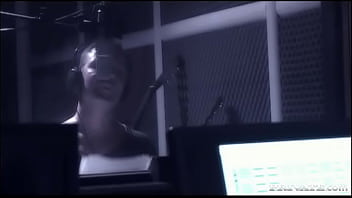 Sarah gets double penetrated as she takes on two cocks