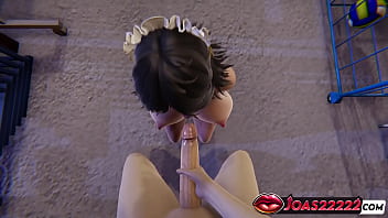 Hardcore 3d anime girl hatano with extreme big tits tongue licking & face cumshot