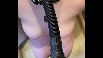 Chubby gothic whore takes her daddys’ fat cock and drinks his piss whilst tied up and blindfolded