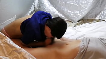 テントの中で巨乳美女にフェラと手コキで射精させられる。home made amateur 個人撮影 kawasaki jk