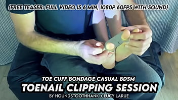Toe cuff bondage casual bdsm toenail clipping session