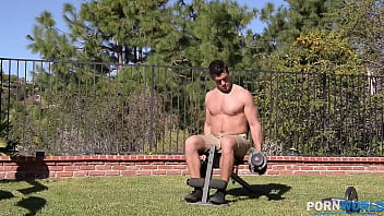 Tone that muscle busty blonde stuffed by strong stud