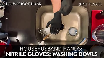 Househusband nitrile gloves washing bowls