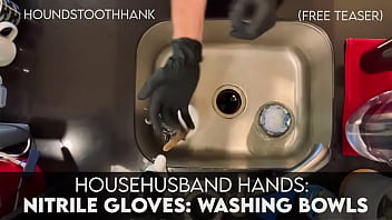 Househusband nitrile gloves washing bowls