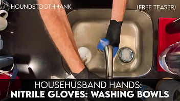 Househusband nitrile gloves washing bowls