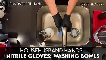 Househusband nitrile gloves washing bowls