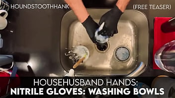 Househusband nitrile gloves washing bowls