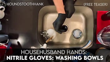 Househusband nitrile gloves washing bowls