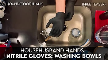 Househusband nitrile gloves washing bowls