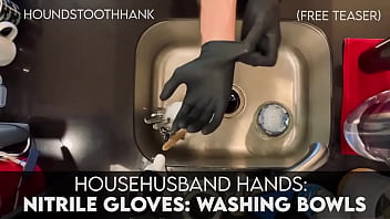 Househusband nitrile gloves washing bowls