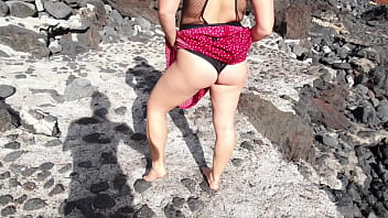 Free sex education from my seductive stepmom on a public beach