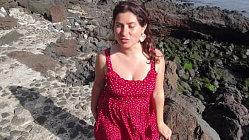 Free sex education from my seductive stepmom on a public beach