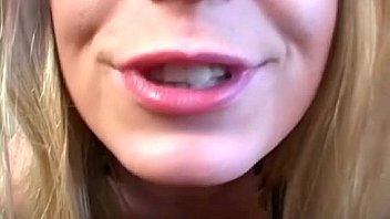 Busty blonde teen shoving dildo in shaved pussy