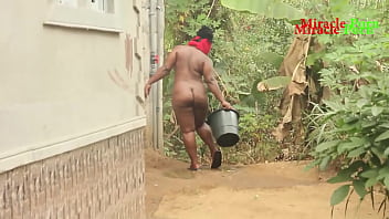 My landlord daughter bathing outside and ended up with doggystyle hardcore