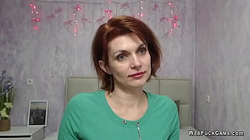 Beautiful Amateur Redhead Milf Lisatredss From Holland Is Dressed Up In Green Sweater And Black Leather Pants Showing Her Boobs And Ass On Webcam thumbnail