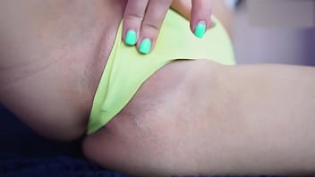 Cute girl with perfect ass masturbates with her fingers