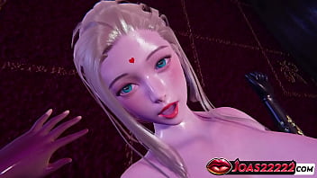 Enchanting princess in black attire adult 3d animation featuring pink dildo wet pussy licking and fingering for rule34 fans